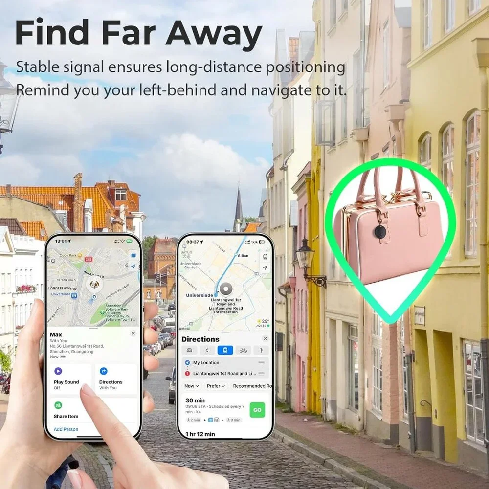 Air Tracker Tags 4 Pack Bluetooth Works with Apple Find My APP (iOS Only) Smart